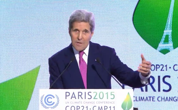 John Kerry at the COP21 Climate Summit in Paris in 2015 where the Paris Agreement was delivered John Kerry at the COP21 Climate Summit in Paris in 2015 where the Paris Agreement was delivered